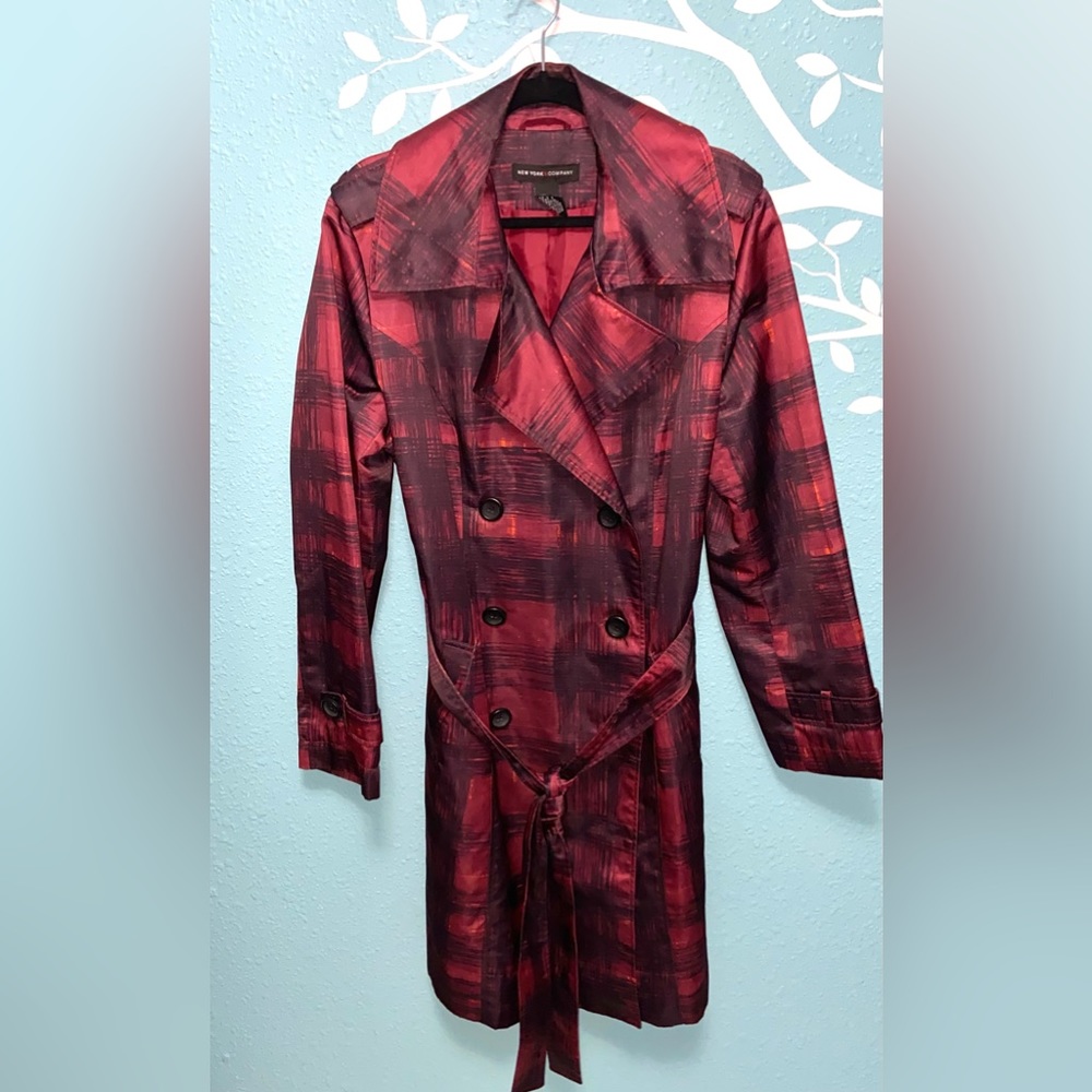 Like new INC RED PRINT RAIN DRESS  COAT  SIZE XL